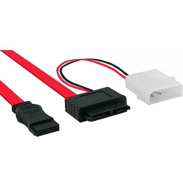 InLine SATA - SATA Slimline + Molex, 0.4m, Czerwony (29608)