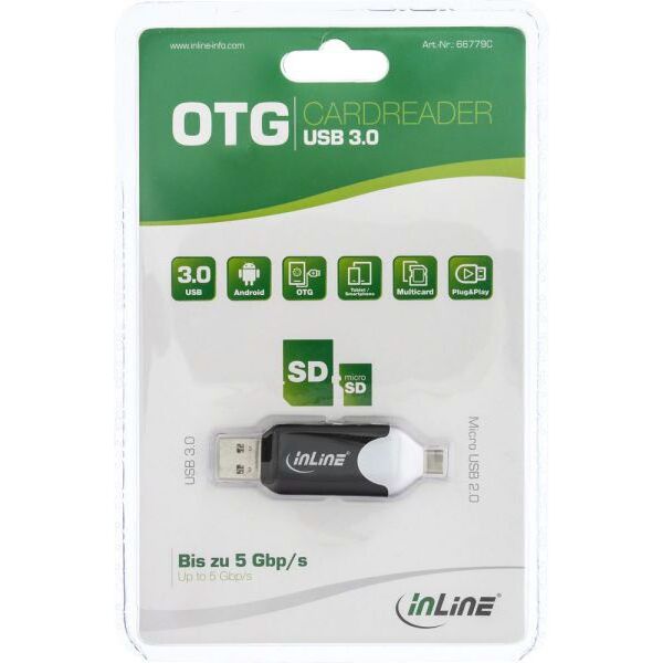 Czytnik InLine USB 3.0 & Micro USB 2.0 dual interface (66779C)