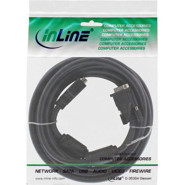 Kabel InLine DVI-D - DVI-D 5m czarny (17776)