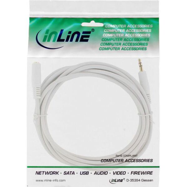 Kabel InLine Jack 3.5mm - Jack 3.5mm 10m biały (99937W)