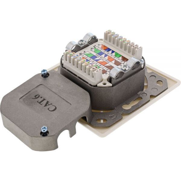 InLine Gniazdo Cat.6 ścienne, 2x RJ45, biały (75602K)