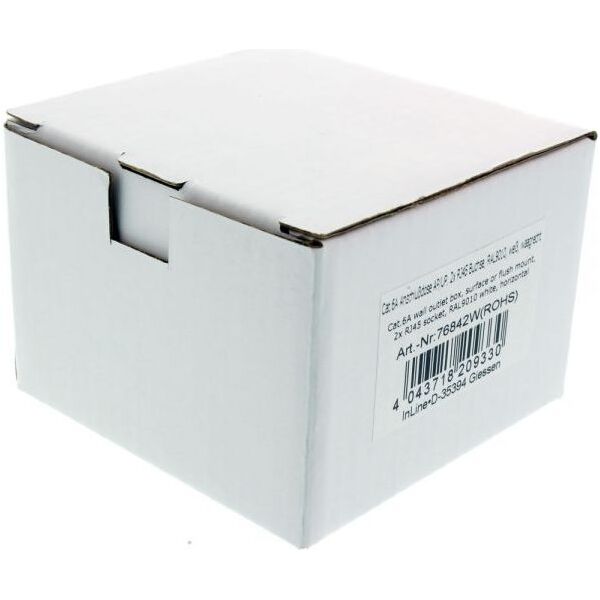 InLine Gniazdko ścienne, 2x RJ45 żeński, biały (76842W)