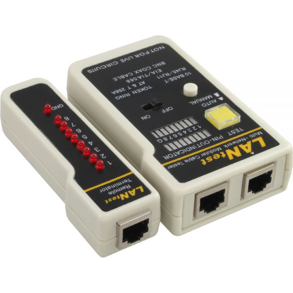 InLine Tester kabli sieciowych BNC / RJ11 / RJ45 (79998)