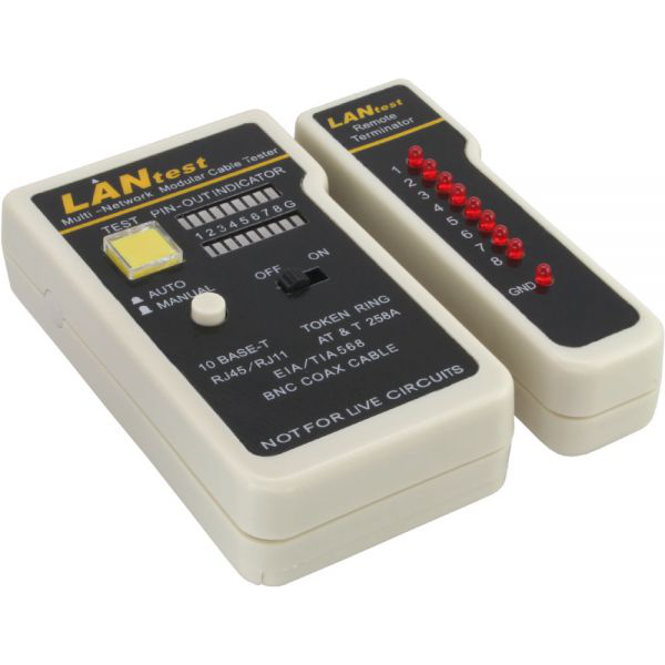 InLine Tester kabli sieciowych BNC / RJ11 / RJ45 (79998)