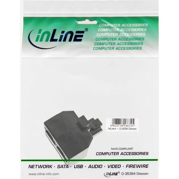 InLine Gniazdo ISDN rack 1x RJ45 męski - 2x RJ45 żeński w/o terminal resistor (69934)