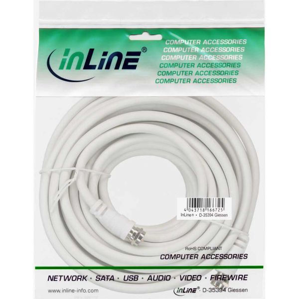 Kabel InLine Antenowy (F) 10m biały (69310)