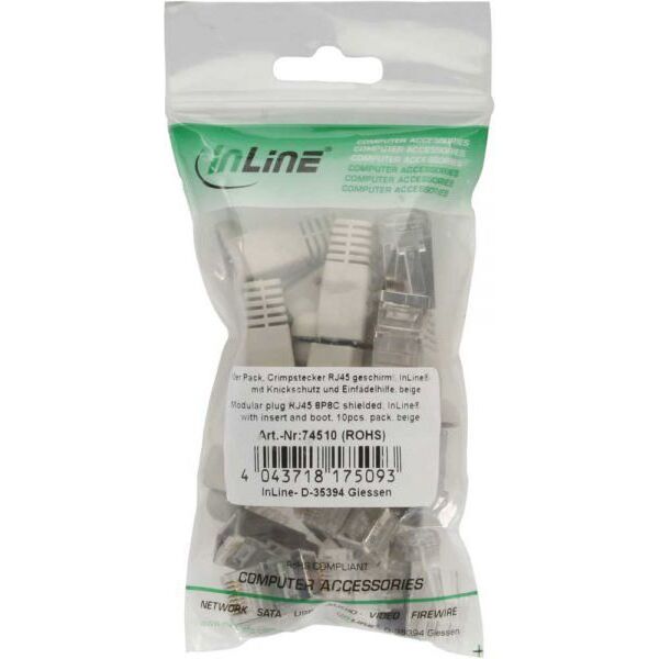 InLine Wtyczka RJ45 8P8C, szary 10 szt (74510)