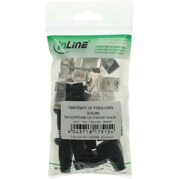 InLine Wtyczka RJ45, 8P8C, czarny 10 szt (74510S)