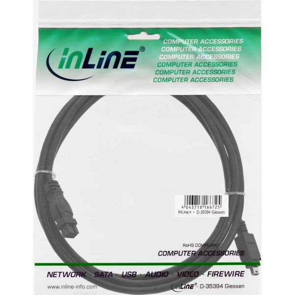 InLine Firewire 9-pin - Firewire 4-pin, 1.8m, Czarny (34902)