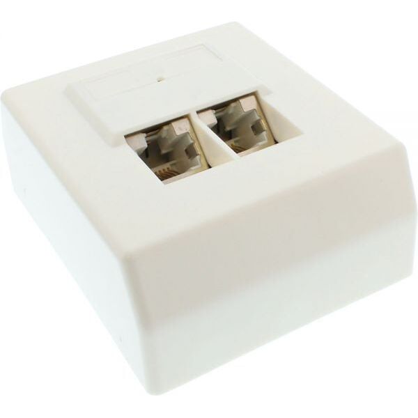 InLine Gniazdo 2x RJ45, biały (74202)