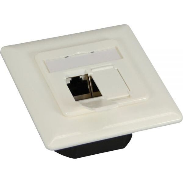 InLine Gniazdo Cat.6, 2x RJ45 żeński, biały (75602H)