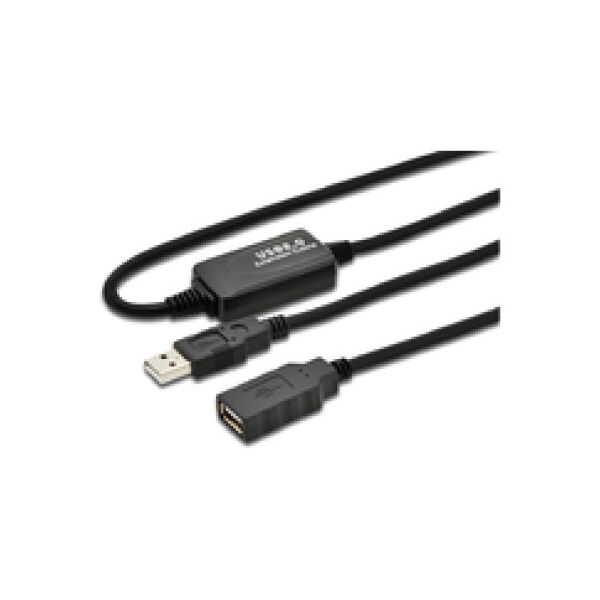 Kabel USB MicroConnect USB-A - USB-A 10 m Czarny (USB2.0AAF10A)