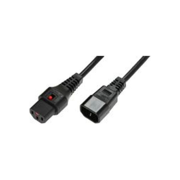 Kabel zasilający MicroConnect IEC LOCK C13 - C14, 2m (PC1021)