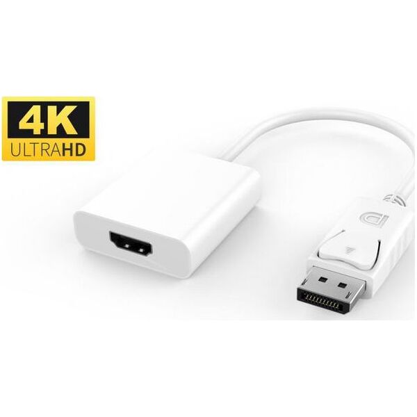 Adapter AV MicroConnect DisplayPort - HDMI biały (DPHDMI3W)