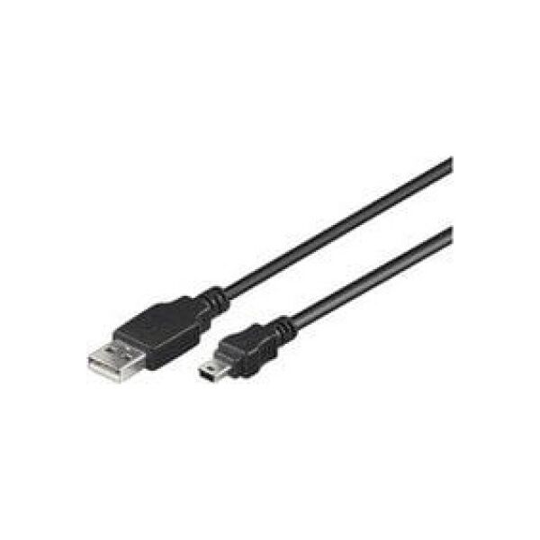 Kabel USB MicroConnect USB-A - miniUSB 1 m Czarny (USBAMB51)