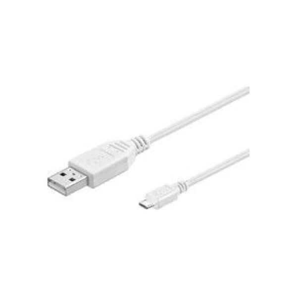 Kabel USB MicroConnect USB-A - microUSB 3 m Biały (USBABMICRO3W)