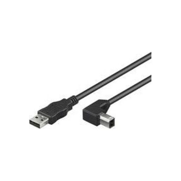 Kabel USB MicroConnect USB-A - USB-B 1 m Czarny (USBAB1ANGLED)