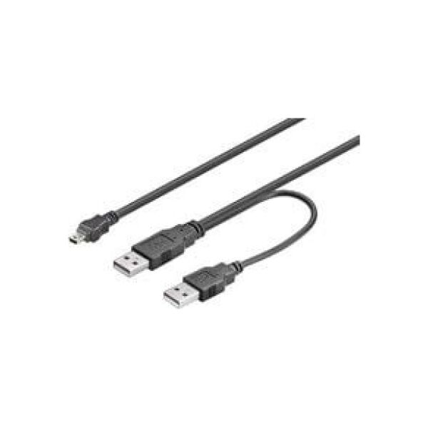 Kabel USB MicroConnect USB-A - 0.6 m Czarny (USBAAB06)