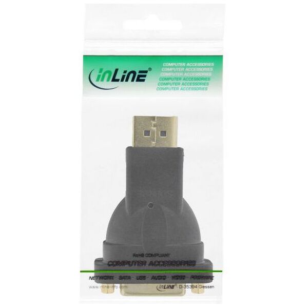 Adapter AV InLine DisplayPort - DVI-D czarny (17199J)
