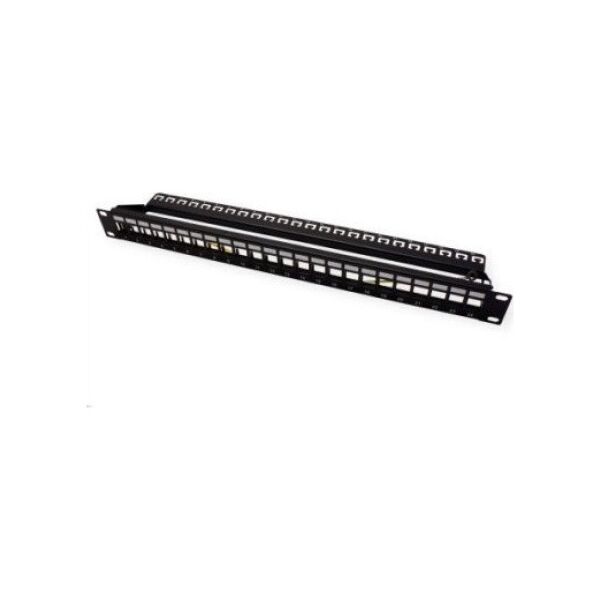 Roline ROLINE 19Zoll Keystone Patchpanel 24Port Cat6 screenedblack without module - 26.11.0360