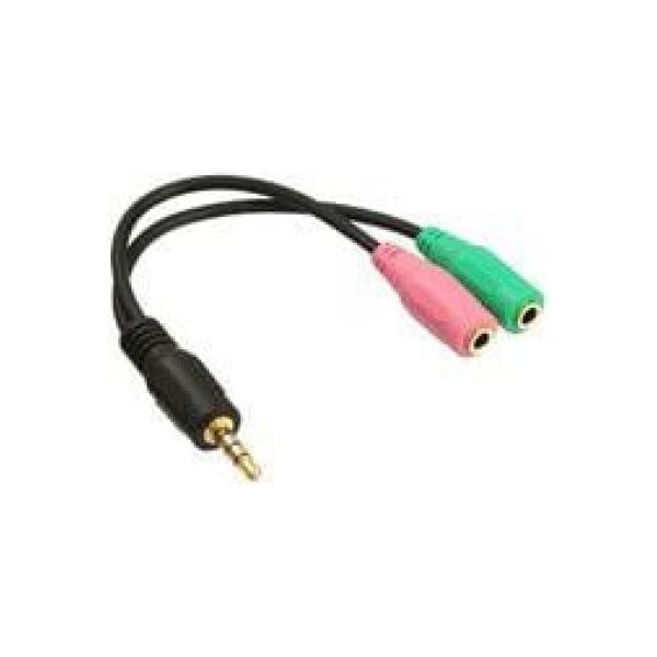 Kabel MicroConnect Jack 3.5mm - Jack 3.5mm x2 0.15m czarny (AUDALS015)