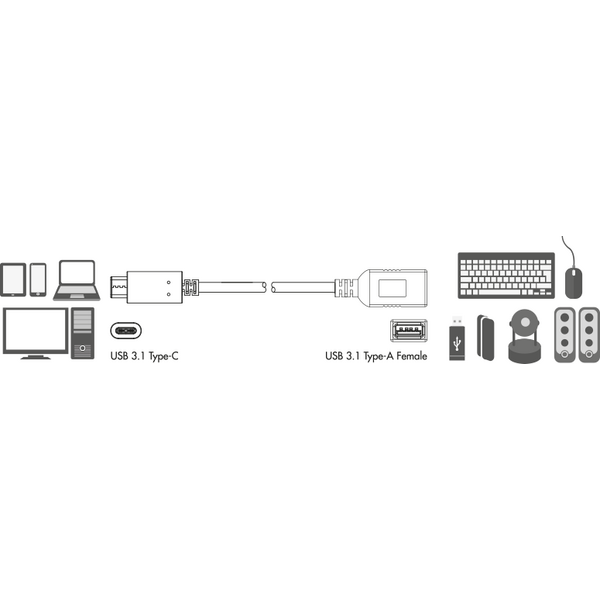Adapter USB LogiLink USB-C - USB Czarny  (CU0098)