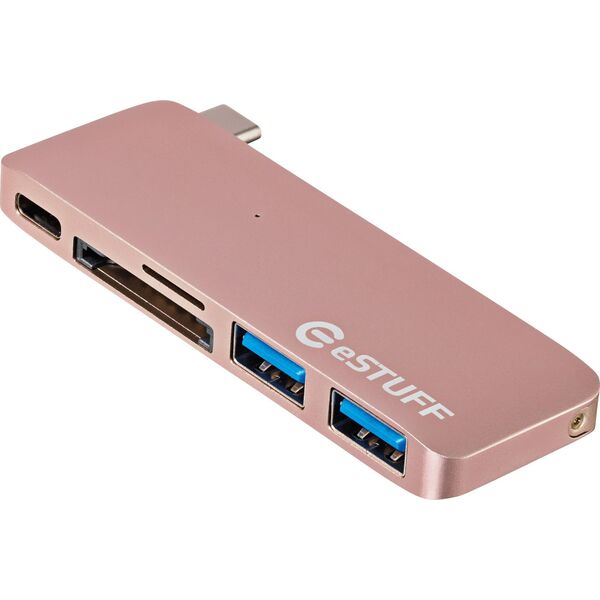 HUB USB eStuff 1x SD 1x microSD  + 3x USB-A  (ES84121-ROSE)