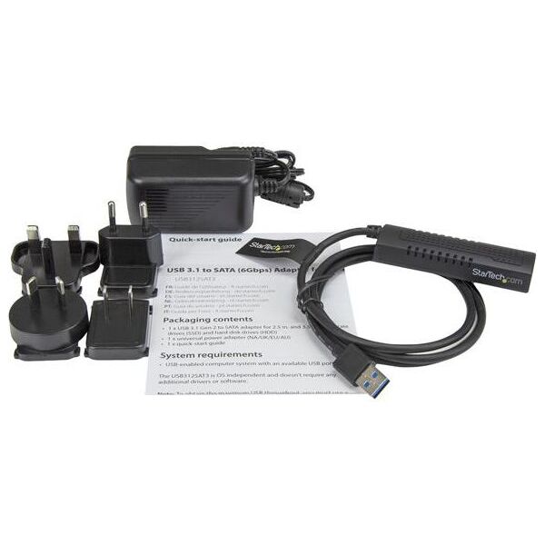 Kieszeń StarTech USB 3.1 A/SATA, Czarny (USB312SAT3)