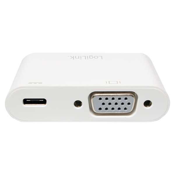 Adapter USB LogiLink USB-C - VGA + USB-C Biały  (UA0259)