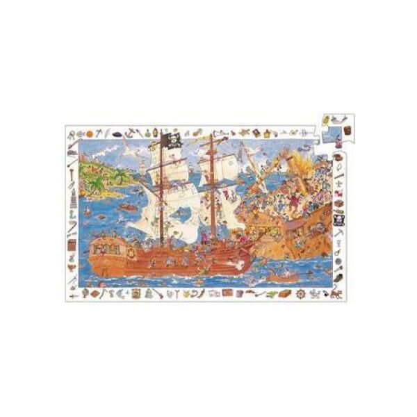 Djeco Puzzle z plakatem - Piraci, 100 elementów (145595)