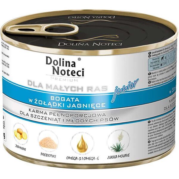 Dolina Noteci Premium Junior bogata w żołądki jagnięce 185 g