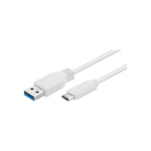 Kabel USB MicroConnect USB-A - 1 m Biały (USB3.1CA1W)