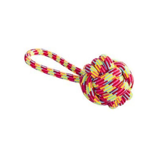 Dingo piłka pleciona ze sznura z rączką "parrot" 250 g/ #9,5 x 27 cm - 17446