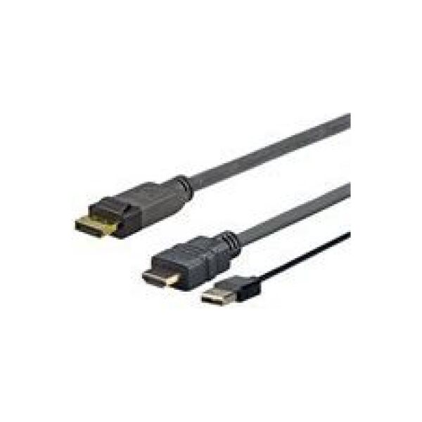 Kabel USB VivoLink DisplayPort 2 m Czarny (PROHDMIUSBDP2)