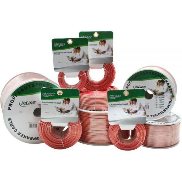 Przewód InLine Głośnikowy 2x 2.5mm2 CCA przeźroczysty 10m - 98310T