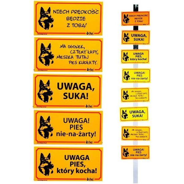 Dingo Tabliczka ostrzegawcza PCV - "Uwaga! Pies nienażarty!"