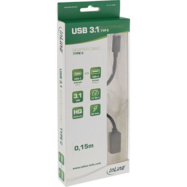 Adapter USB InLine USB-C - USB Czarny  (35800)