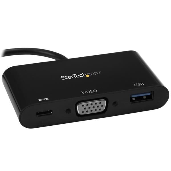 Adapter USB StarTech USB-C - VGA + USB-C + USB Czarny  (CDP2VGAUACP)