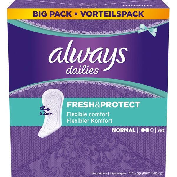 Always Wkładki higieniczne Dailies Fresh & Protect Normal 60 szt.