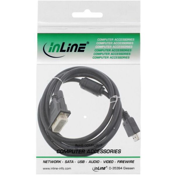 Kabel InLine HDMI - DVI-D 1m czarny (17661)