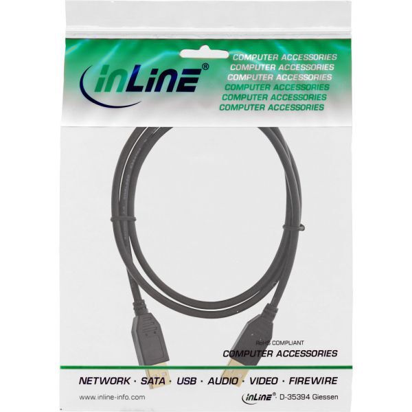 Kabel USB InLine USB-A - USB-A 1 m Czarny (34310S)