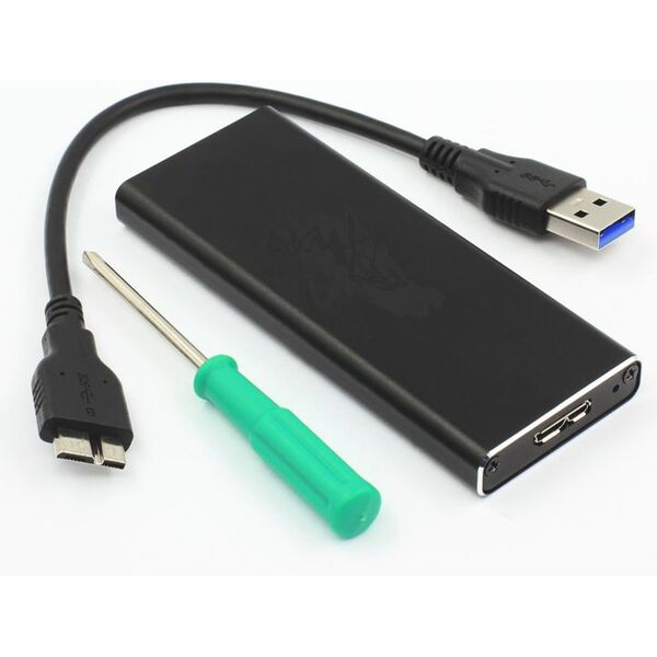 Kieszeń MicroStorage mSATA - USB 3.0, czarna (MSACSC/USB3.0)