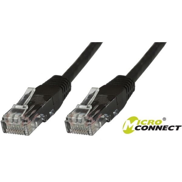 MicroConnect Patchcord U/UTP, CAT6, 0.5m Czarny, 10 sztuk (V-UTP6005SVP)