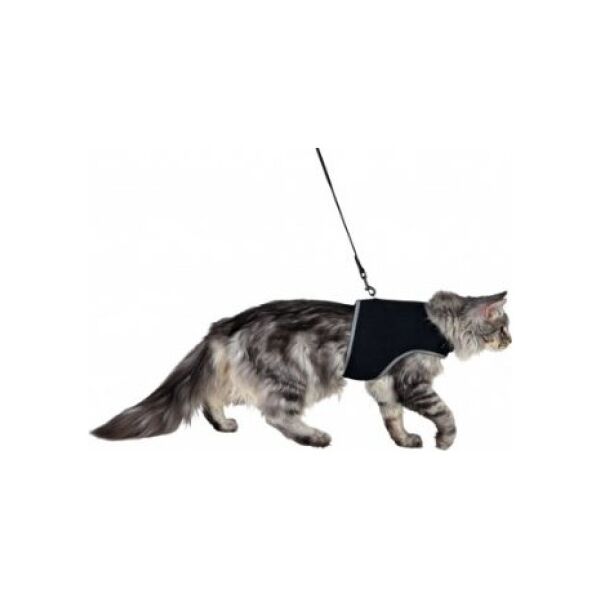 Trixie Szelki dla kota ze smyczą, XXL, 36–54 cm, 1,20 m, czarne