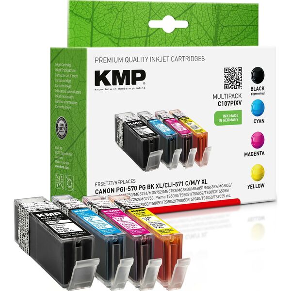 Tusz KMP Patrone Canon CLI-571 BK/C/M/Y comp. Multipack C107PIXV - 1567,0050