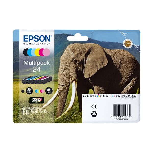 Tusz Epson Zestaw tuszów Multipack 6-kolorów 24 Claria Photo HD (C13T24284011)