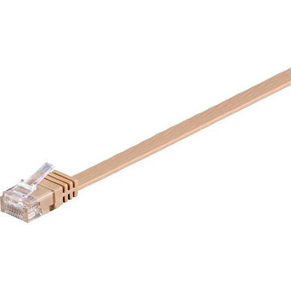 Goobay goobay Patchk. Cat6 U/UTP flach bn 15,0m - hell braun - 95883