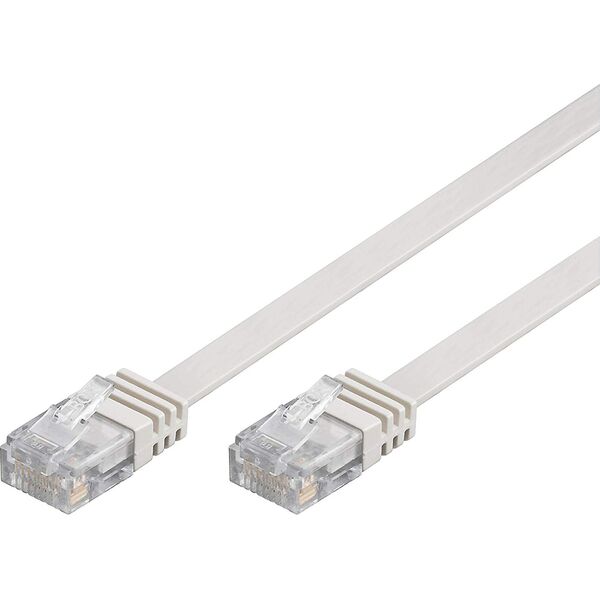 Goobay Patchk. Cat5e U/UTP flach wh 7,00m - 93362
