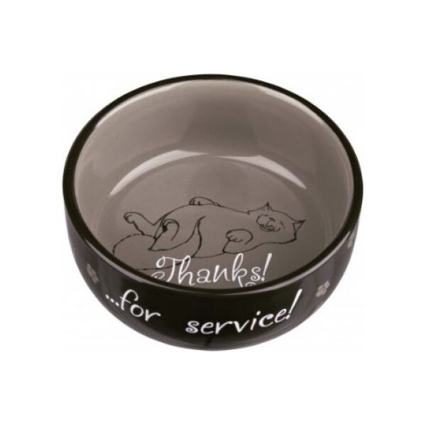 Trixie MISKI CERAMICZNE DLA KOTA Thanks for Service, 0.3 l/o 11 cm