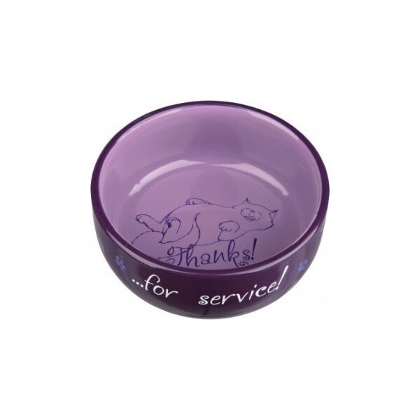 Trixie MISKI CERAMICZNE DLA KOTA Thanks for Service, 0.3 l/o 11 cm